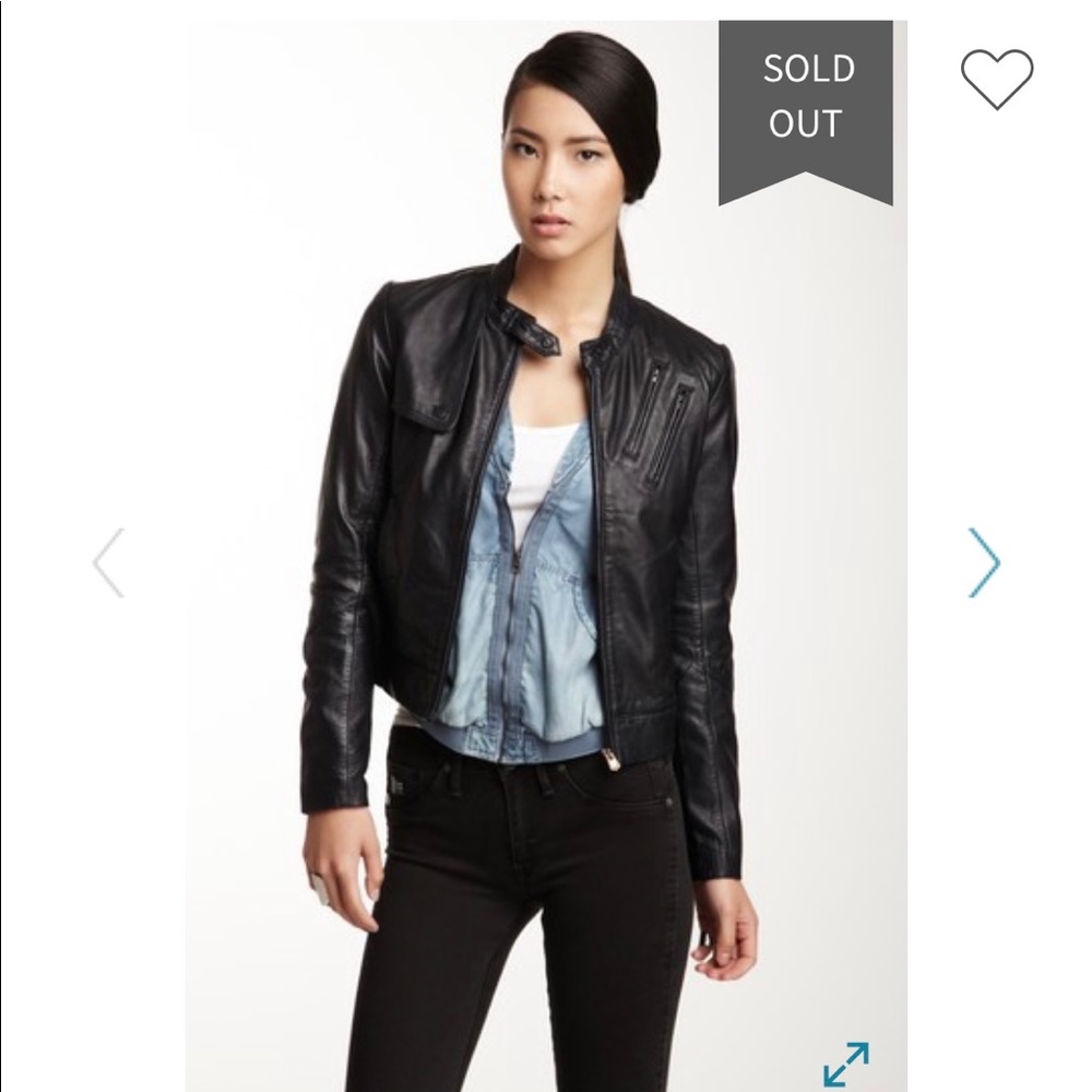 G-Star Midnight Short Biker 100% Leather Jacket